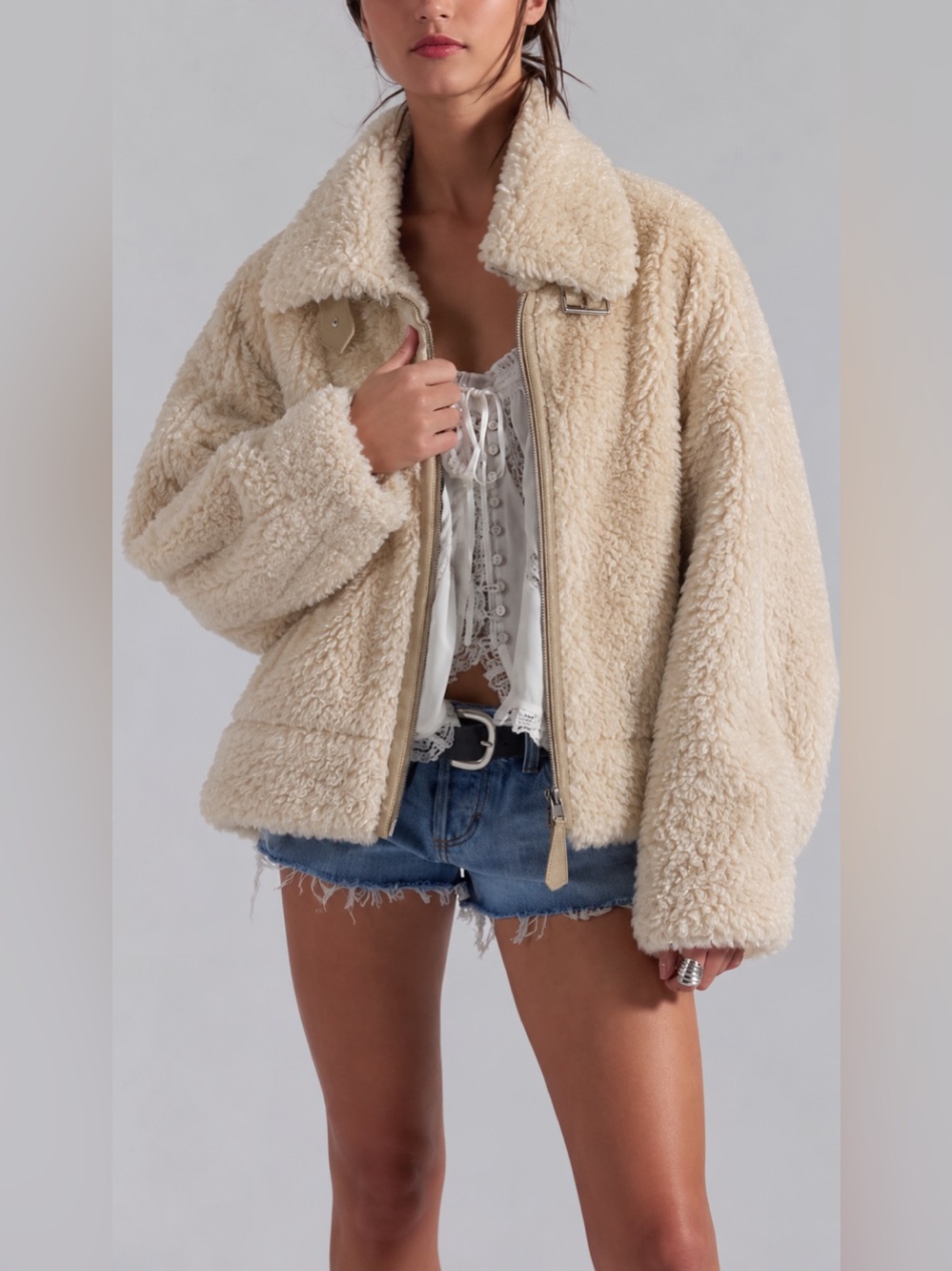 FREE PEOPLE Jolie Oversized Teddy Jacket
